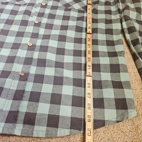 SPACECRAFT Mount Elden Men's Flannel SZ XL Plaid Teal Outdoor Grunge Gorpcore - Picture 11 of 11